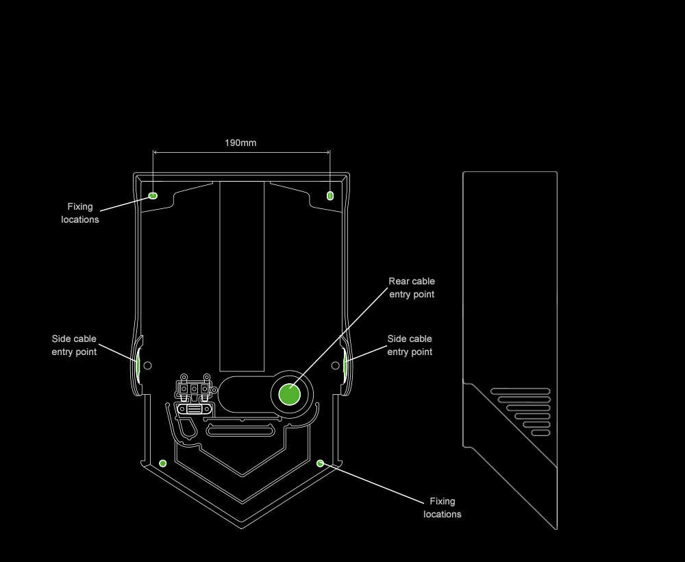 Dyson Airblade V hand dryer internal dimensions